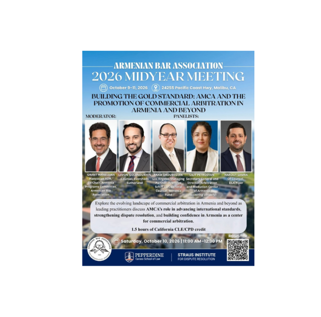 BUILDING THE GOLD STANDARD: AMCA AND THE PROMOTION OF COMMERCIAL ARBITRATION IN ARMENIA AND BEYOND